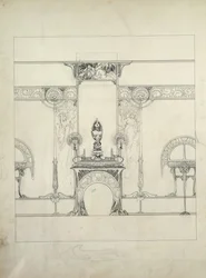 Ontwerp voor de decoratie van de Fouquet juweliers, 6 rue Royale, Parijs